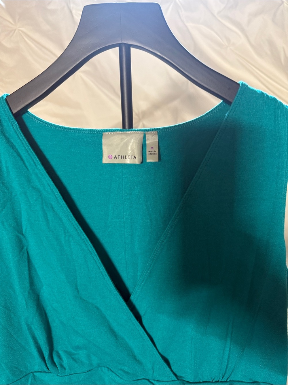 Athleta Teal Sleeveless Wrap-Style Mini Dress - Picture 2 of 6